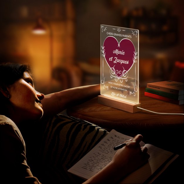 Lampe LED personnalisée de taille XL pour grands-parents