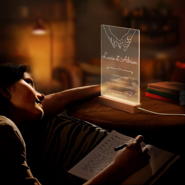Lampe LED personnalisée de taille XL pour couple