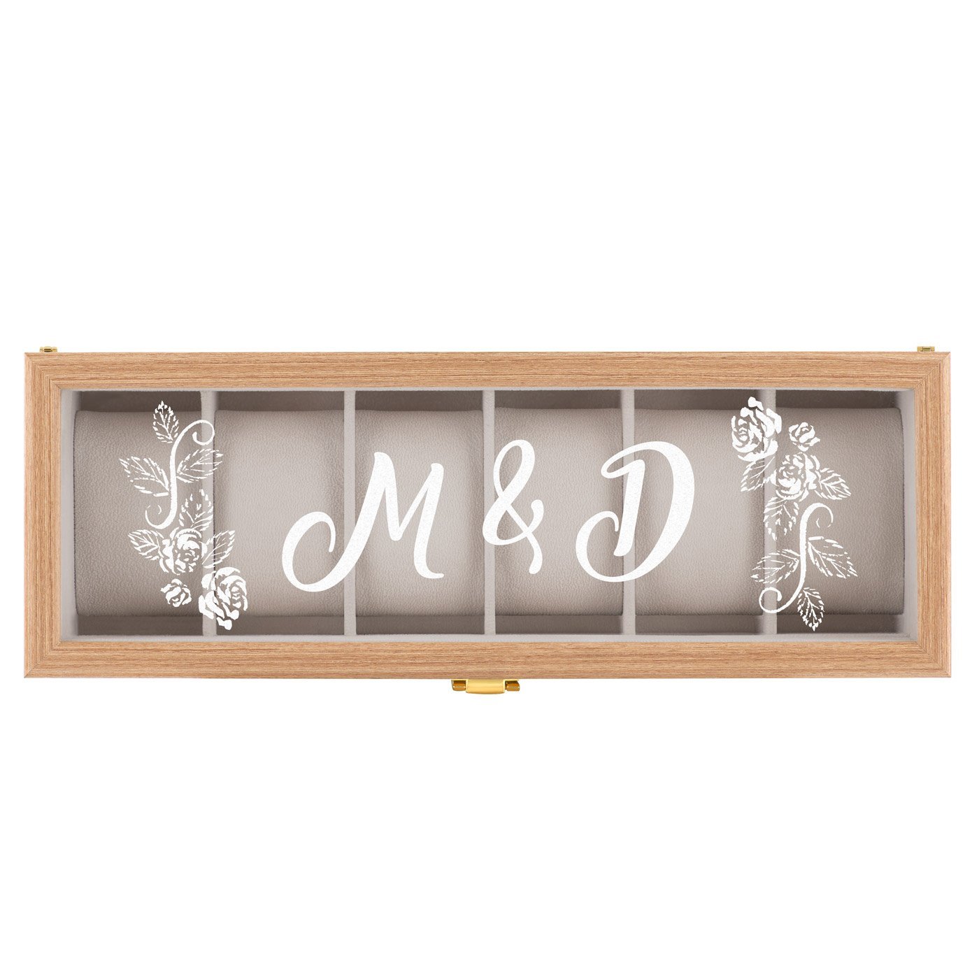 Boîte à montres en bois personnalisée pour un couple pour l'anniversaire de mariage