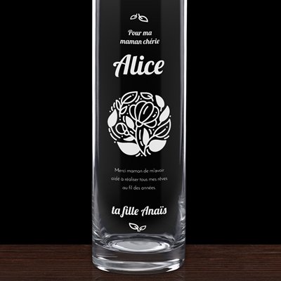 Vase en verre personnalisé pour la fête des mères