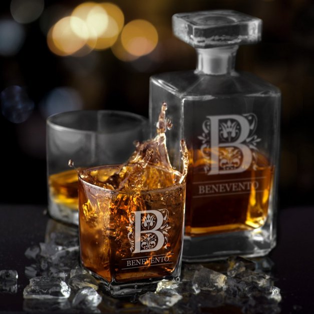 Carafe à whisky Bourbon et 2 verres avec gravure pour meilleur ami