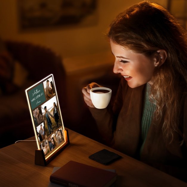 Lampe LED XL personnalisée avec photo pour copain mari pour la Saint Valentin
