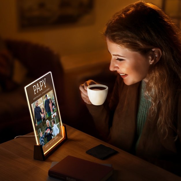 Lampe LED XL personnalisée avec photo pour papy