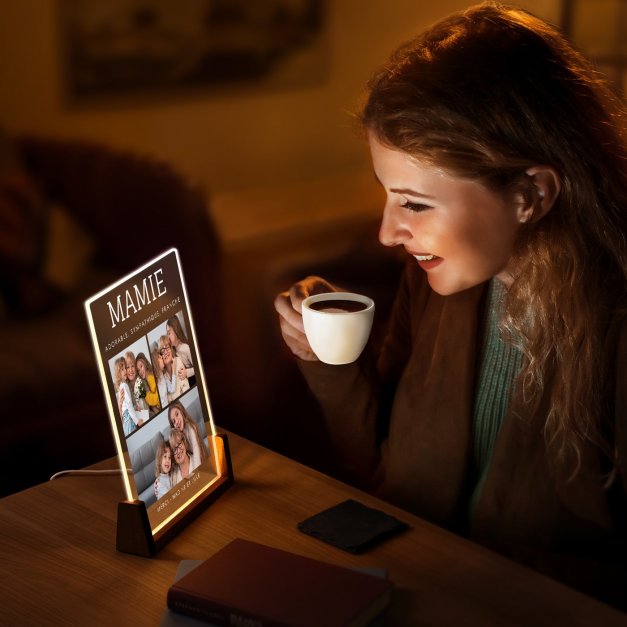Lampe LED XL personnalisée avec photo pour mamie