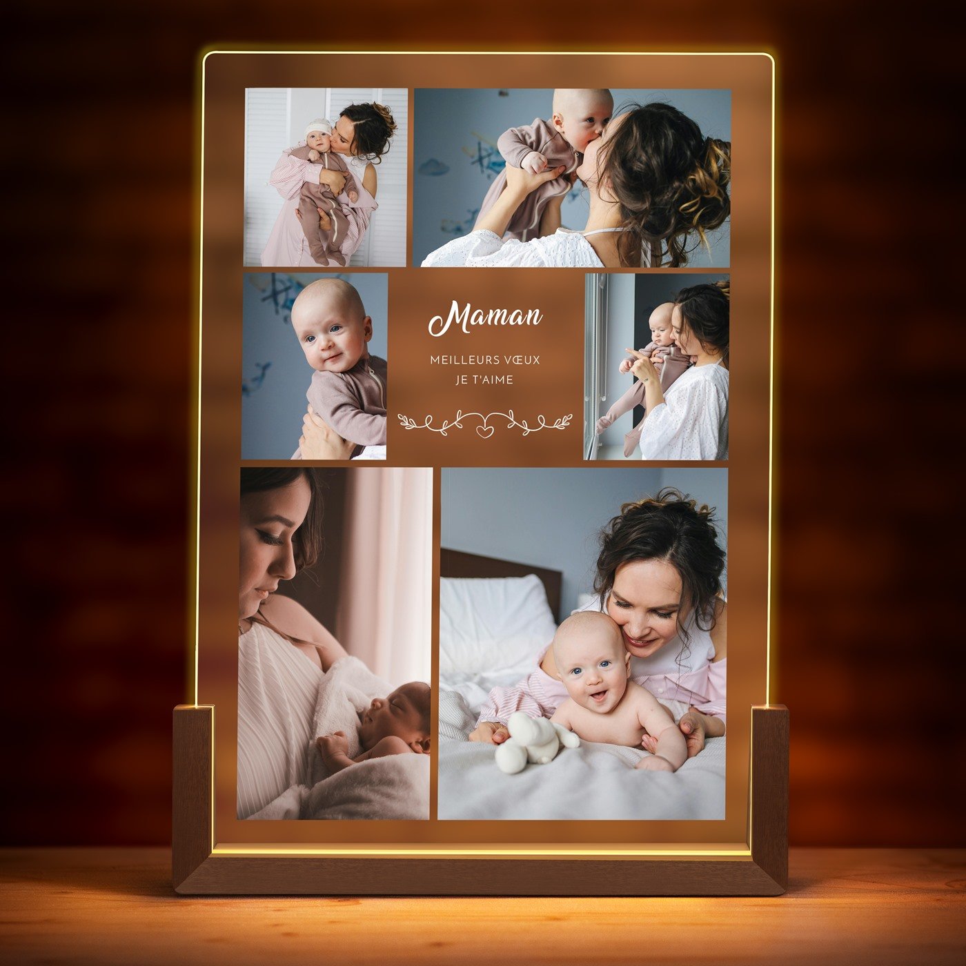 Lampe LED XL personnalisée avec photo pour maman pour son anniversaire
