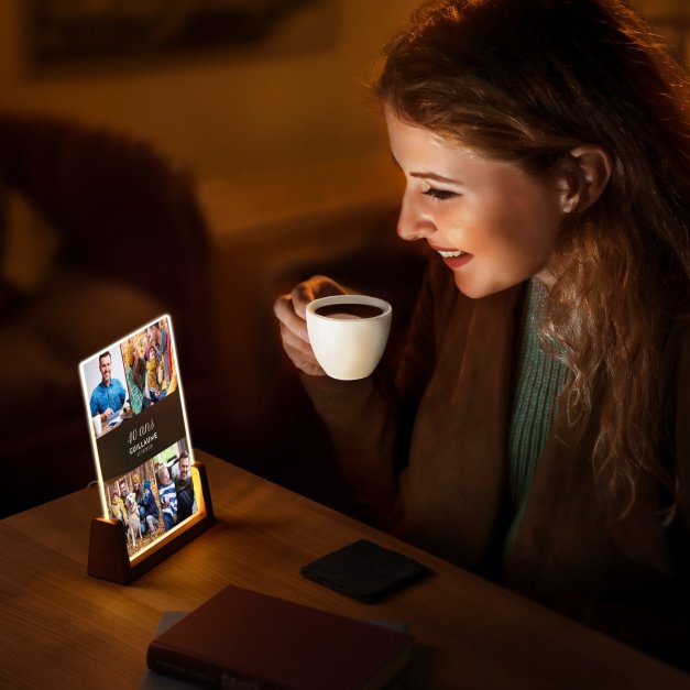 Lampe LED L personnalisée avec photo pour homme pour ses 40 ans