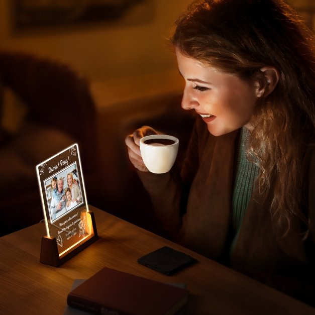 Lampe LED L personnalisée avec photo pour mamie et papy
