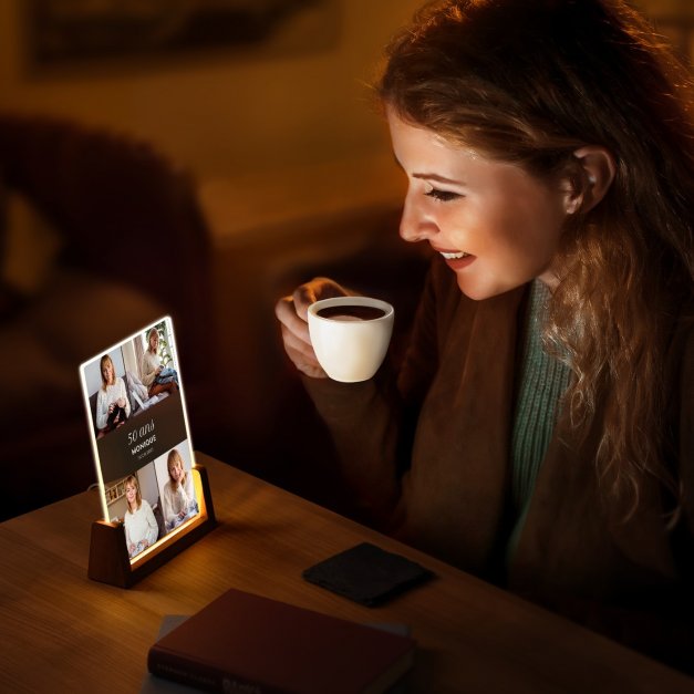 Lampe LED L personnalisée avec photo pour femme pour ses 40 ans