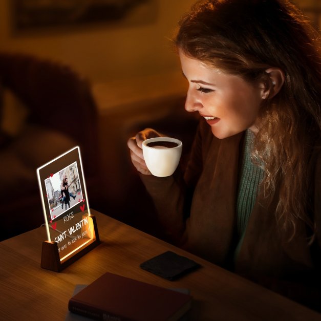 Lampe LED L personnalisée avec photo pour femme amie copine