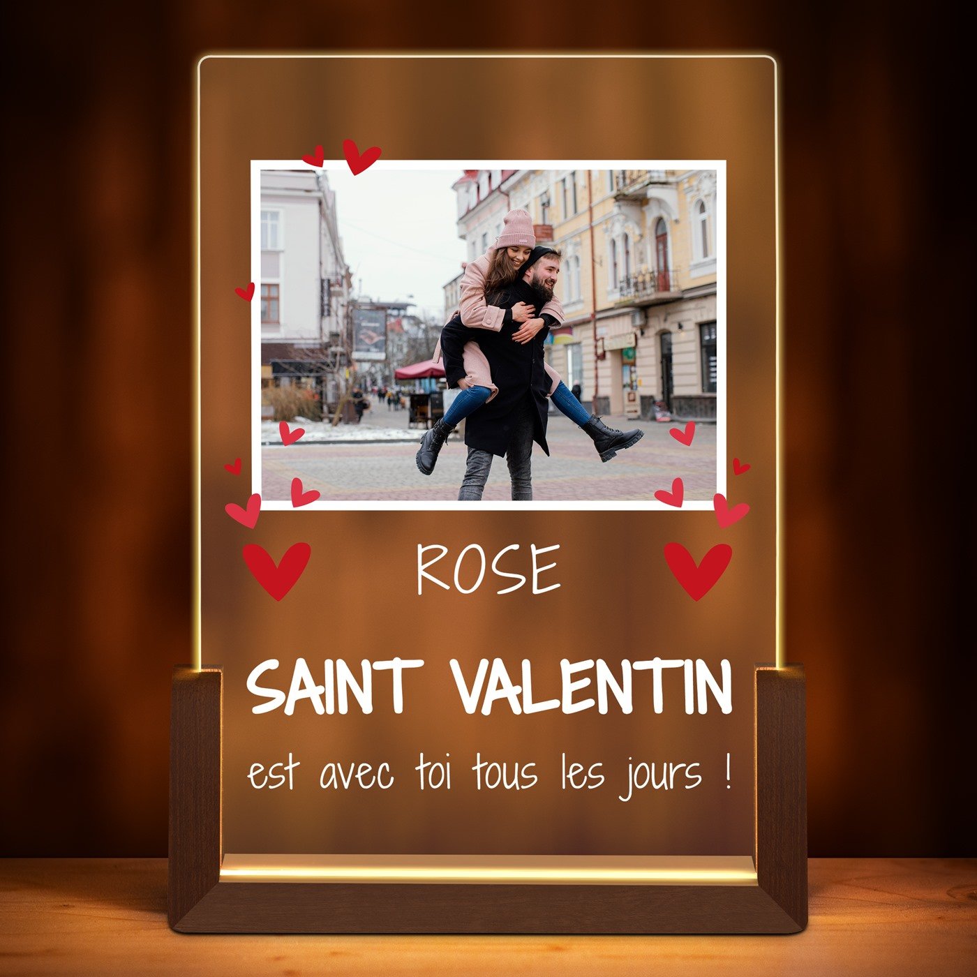 Lampe LED L personnalisée avec photo pour femme amie copine