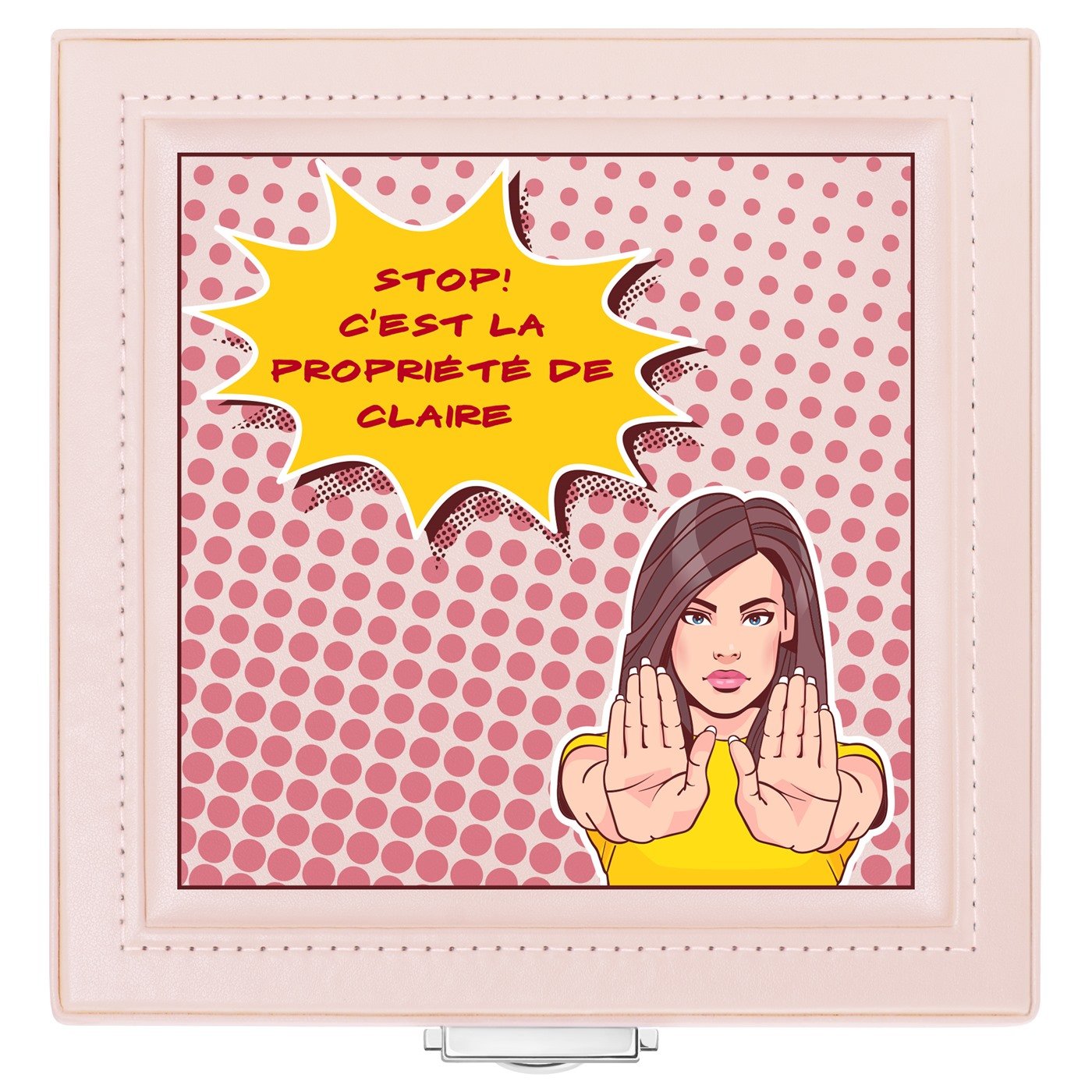 Coffret à bijoux rose personnalisé pour l'anniversaire d'une jeune fille
