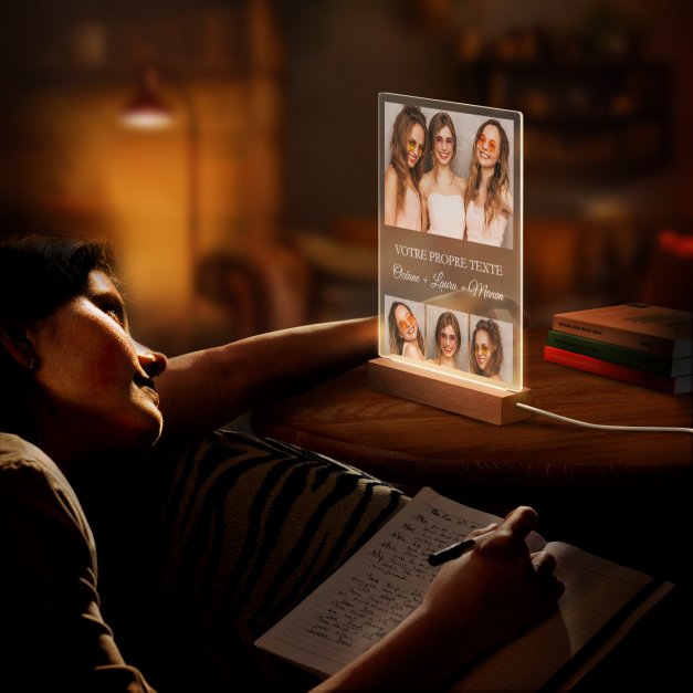 Lampe LED personnalisée de taille XL avec photo pour amies