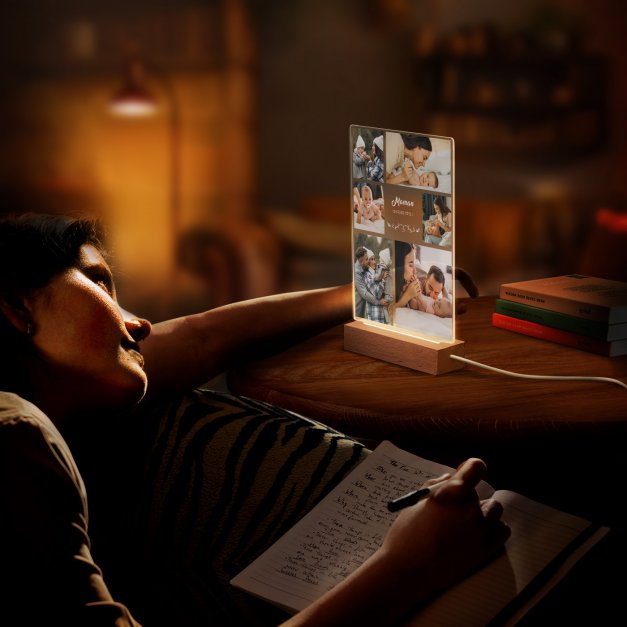 Lampe LED personnalisée de taille L avec photo pour maman pour la fête des mères