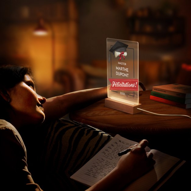 Lampe LED personnalisée de taille L félicitations