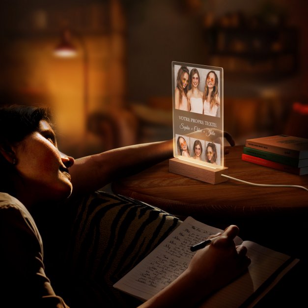Lampe LED personnalisée de taille L avec photo pour amies