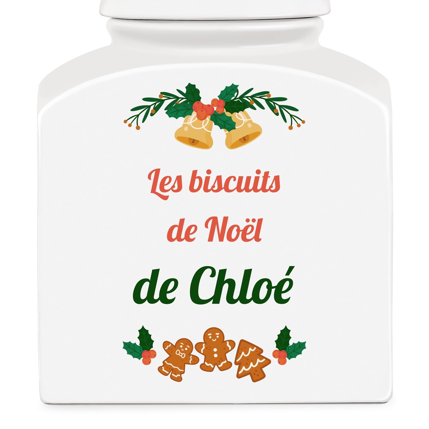 Pot à biscuits en céramique personnalisé pour femmes pour Noël 