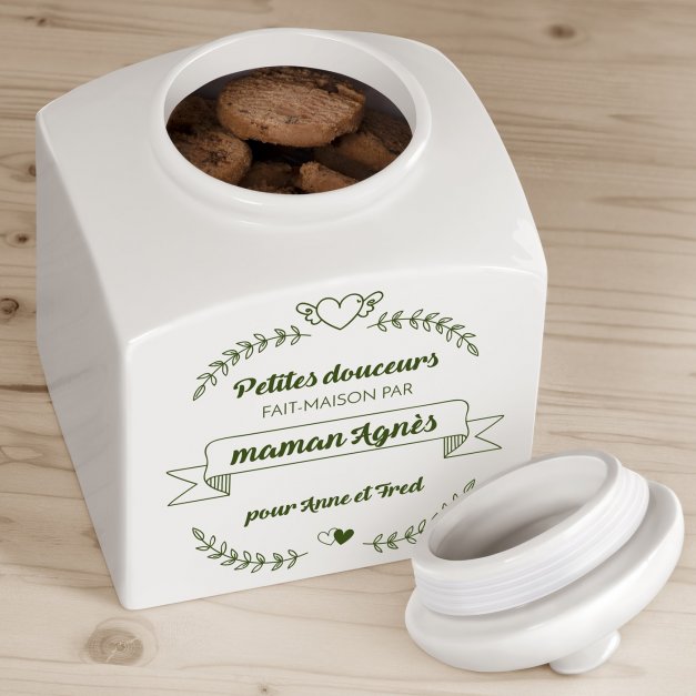 Pot à biscuits en céramique avec personnalisation pour maman
