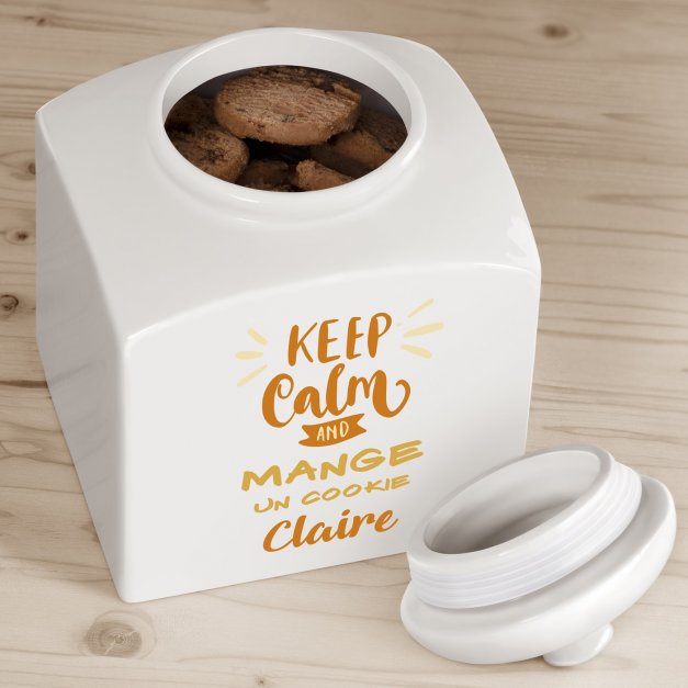 Pot à biscuits en céramique personnalisé pour femme amatrice de cookies