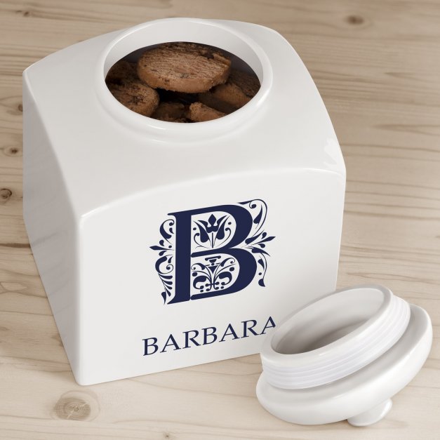 Pot à biscuits en céramique personnalisé pour femme avec prénom