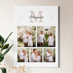 Collage photo sur toile personnalisée 50x70cm pour couple pour mariage
