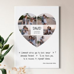 Collage photo sur toile personnalisée 50x70cm pour lui pour la Saint-Valentin