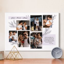 Collage photo sur toile personnalisée 50x70cm pour couple pour crémaillère 