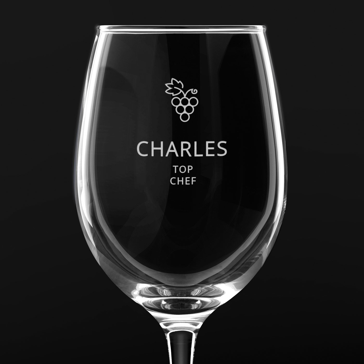 6 verres à vin avec gravure pour l'anniversaire d'un top chef
