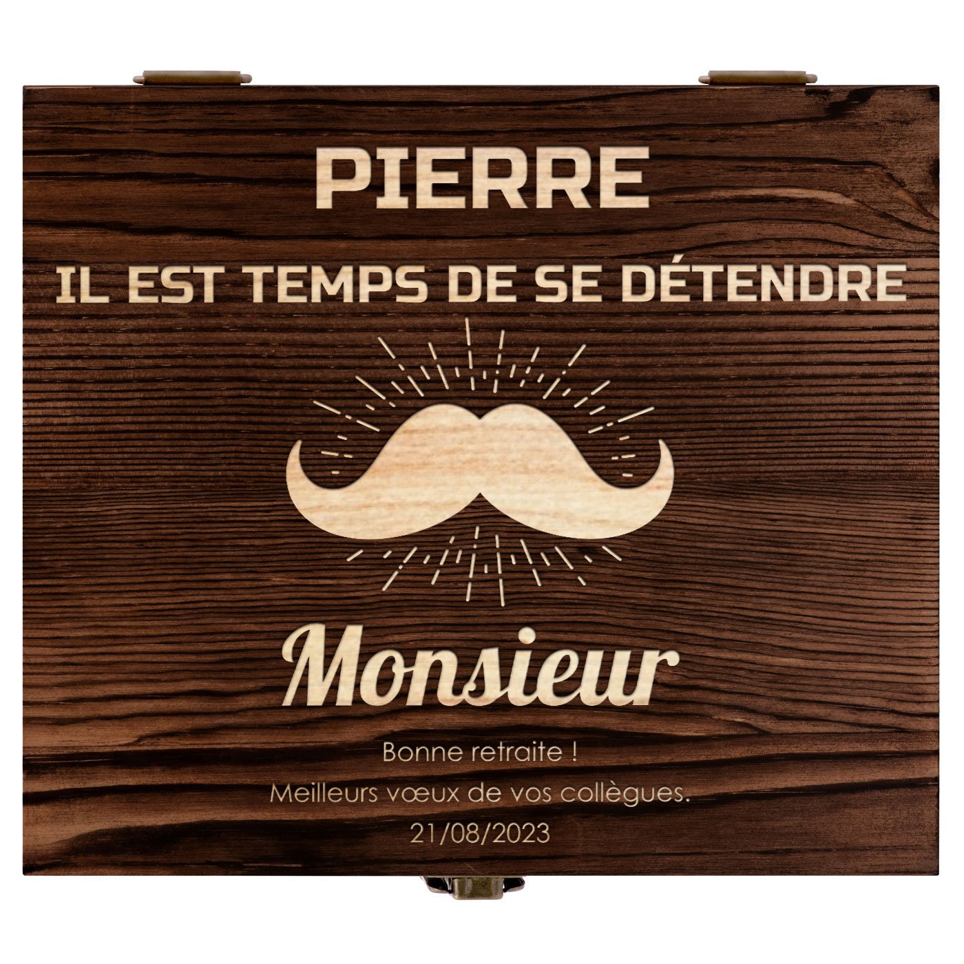 Ensemble de pierres à whisky avec 2 verres dans une boîte avec gravure pour un collègue pour une retraite