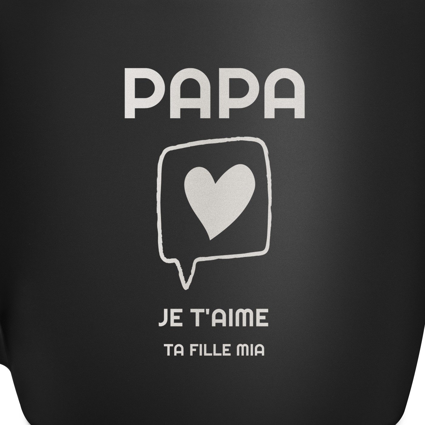 Tasse noire en céramique avec gravure pour papa fête des pères