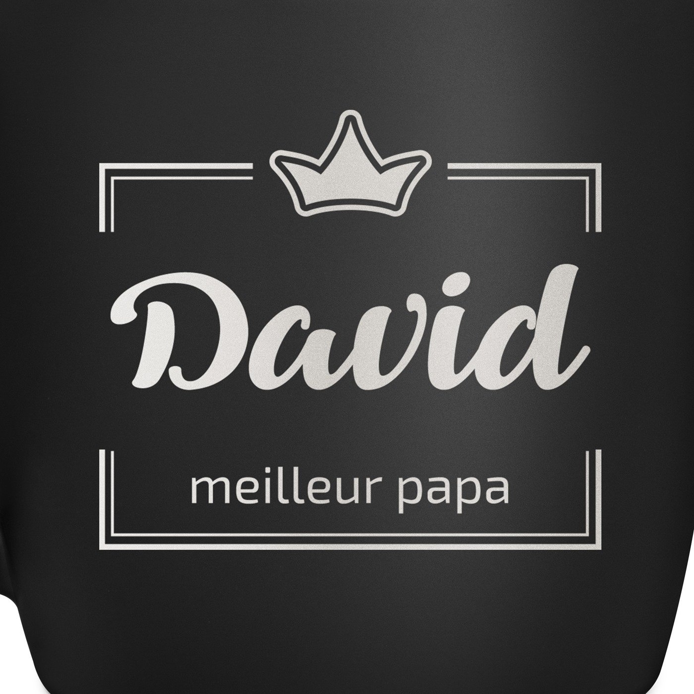 Tasse noire en céramique avec gravure pour meilleur papa fête des pères