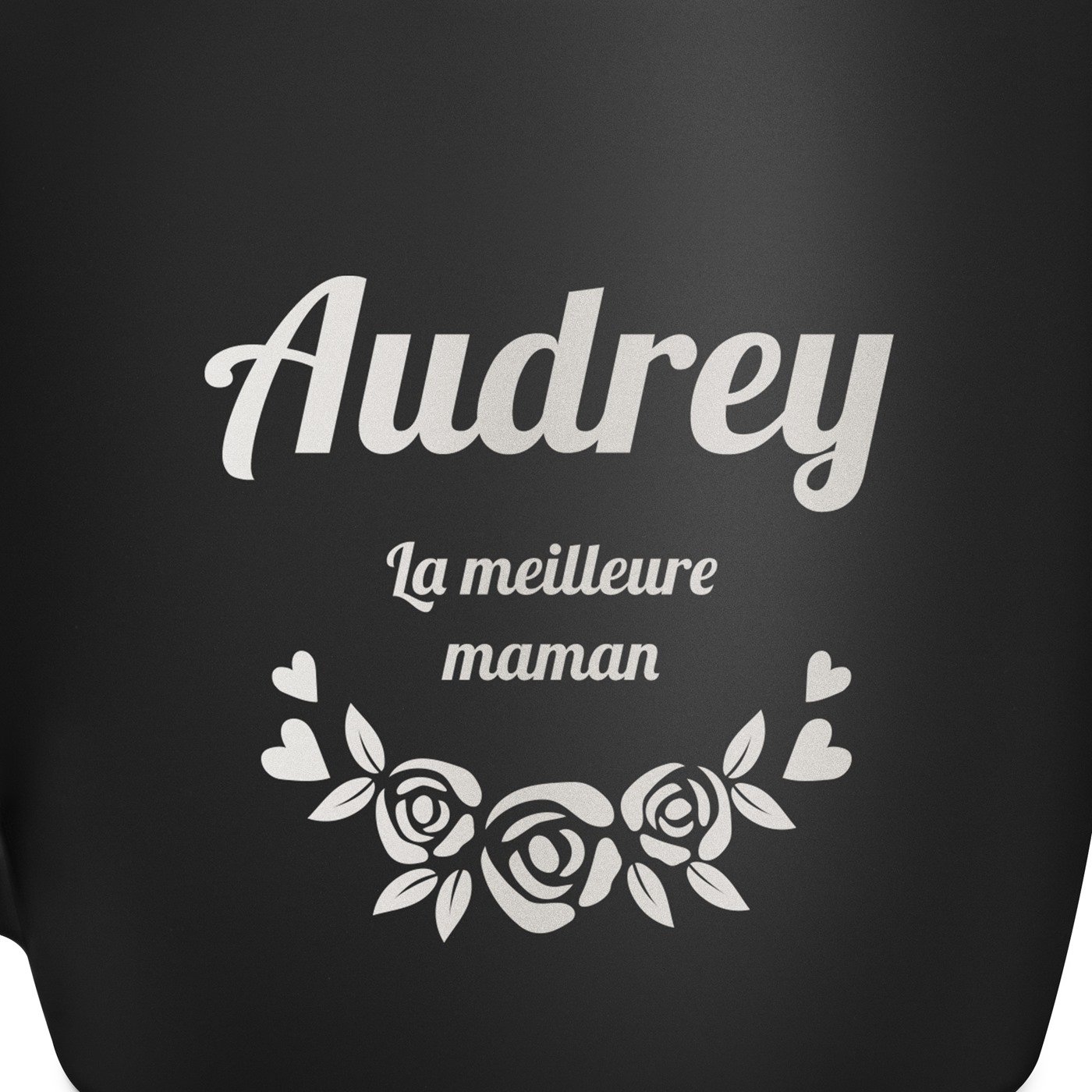 Tasse noire en céramique avec gravure pour femme maman fête des mères