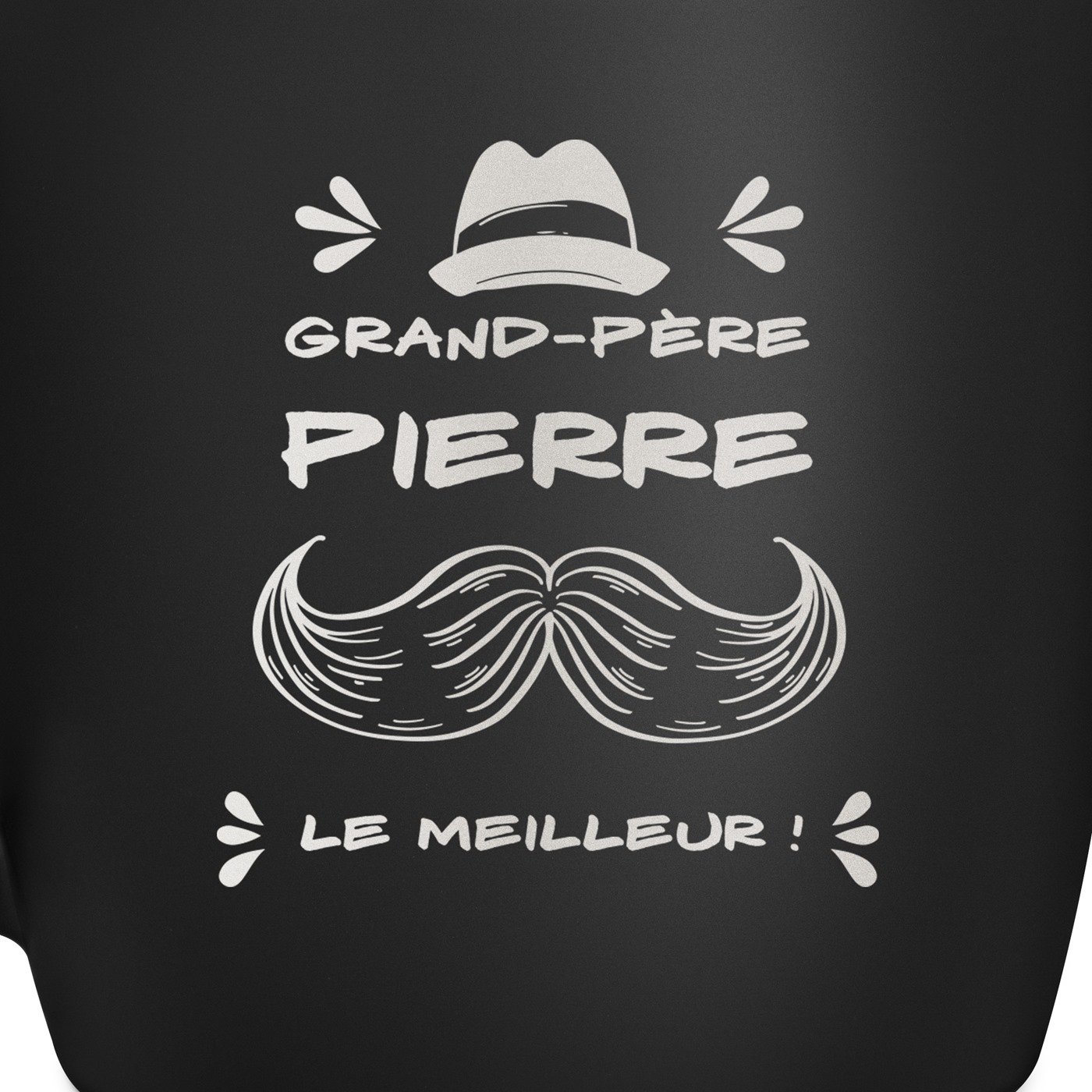Tasse noire en céramique avec gravure pour lui meilleur grand-père fête de grand-père