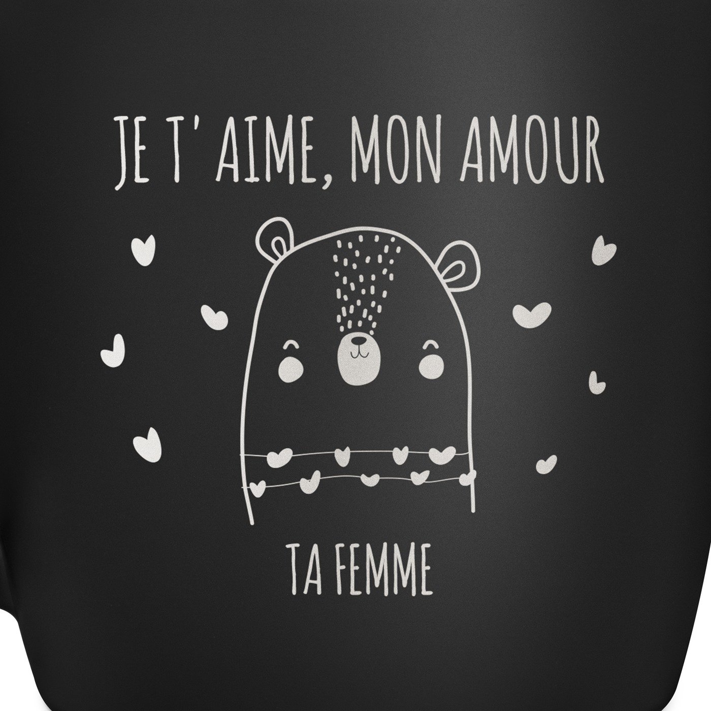 Tasse noire en céramique avec gravure pour lui amoureux anniversaire de mariage