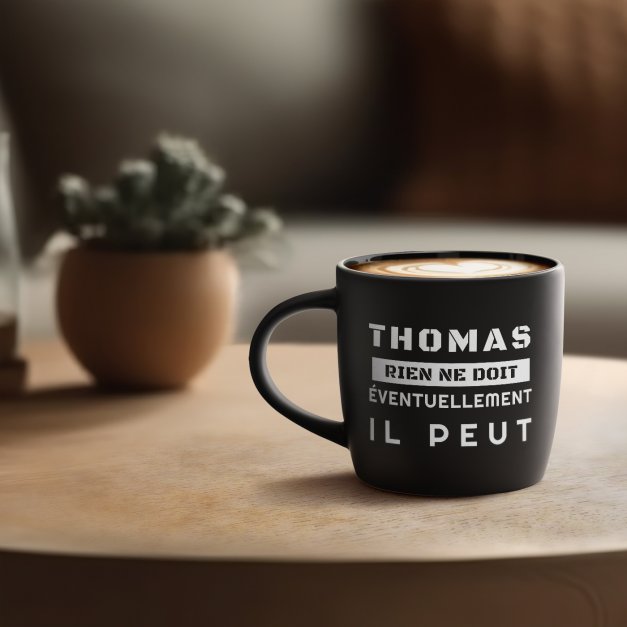 Tasse noire en céramique avec gravure pour lui boss homme anniversaire