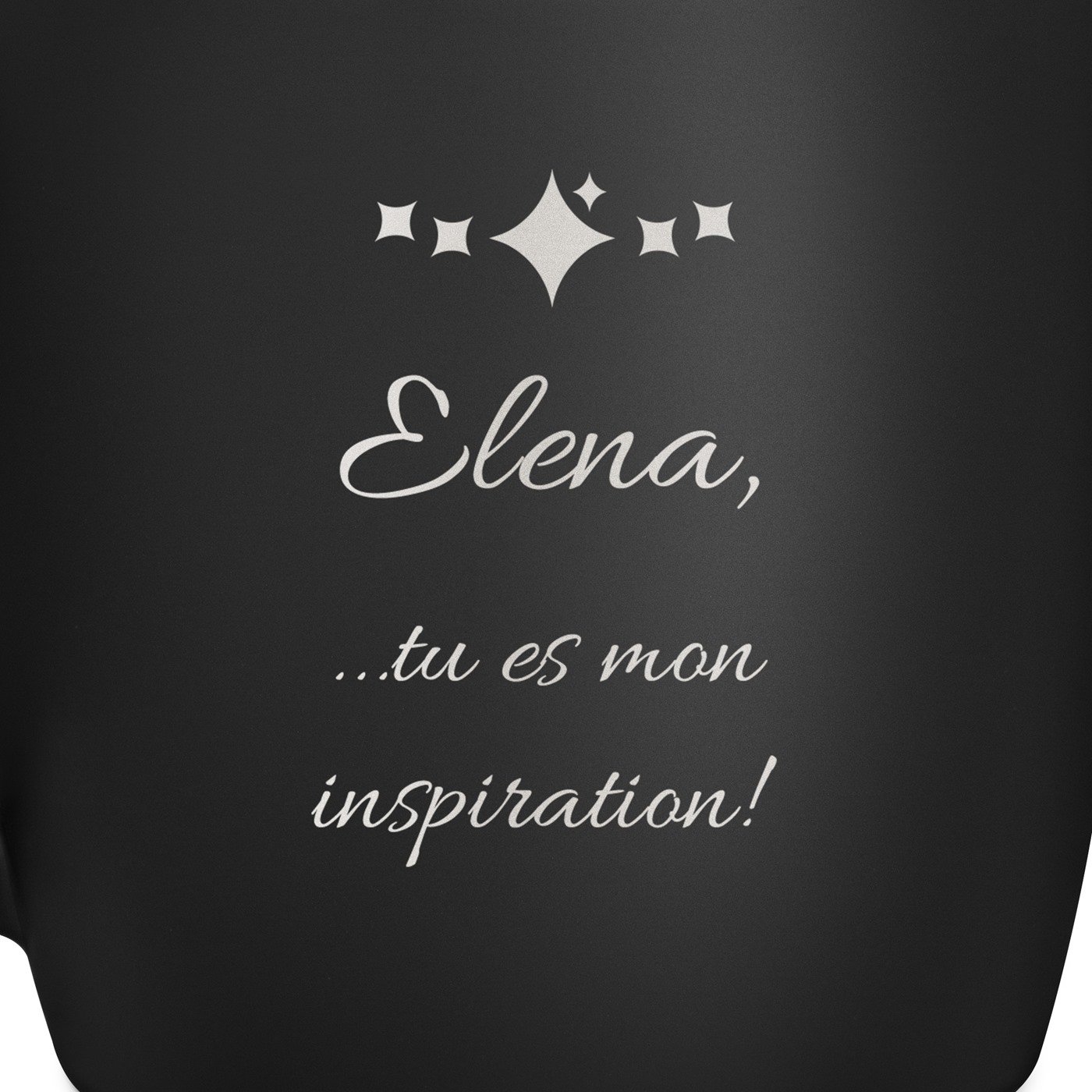 Tasse noire en céramique avec gravure pour femme inspiration anniversaire