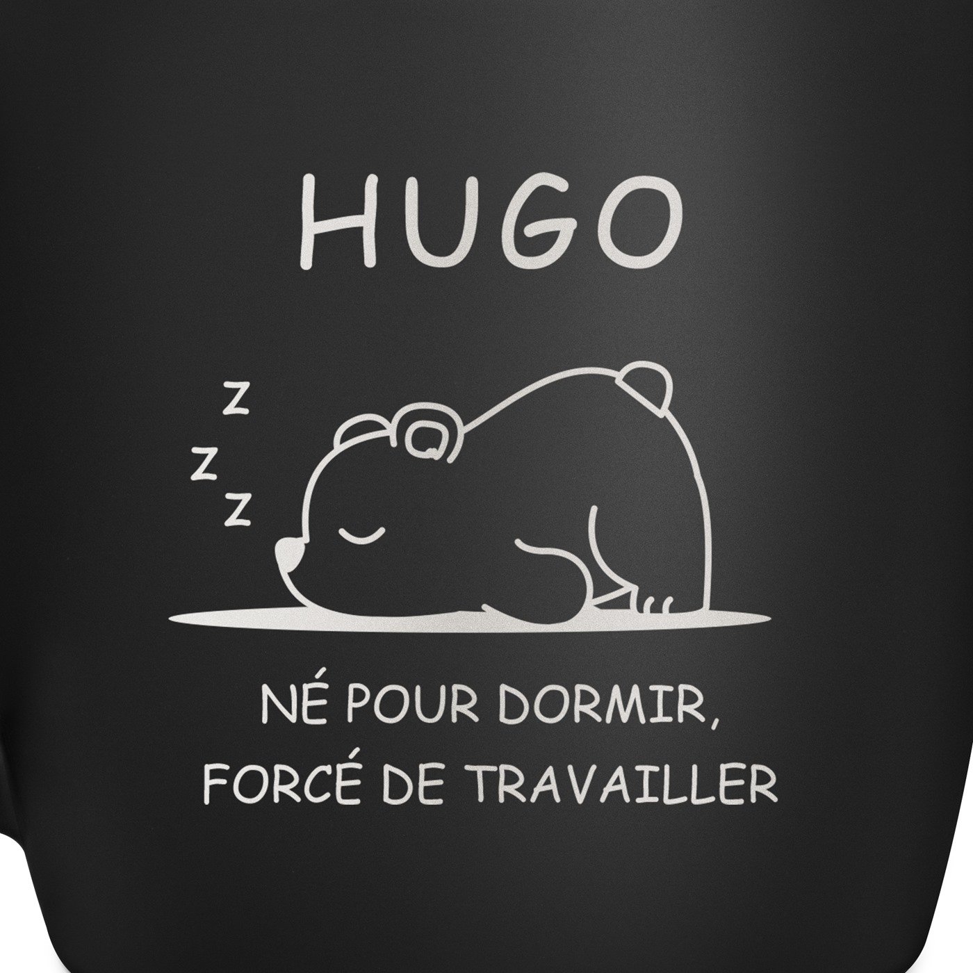 Tasse noire en céramique avec gravure pour lui travailleur paresseux