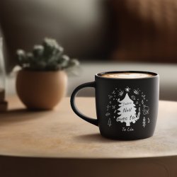 Tasse noire en céramique avec gravure pour lui amoureux copain noel