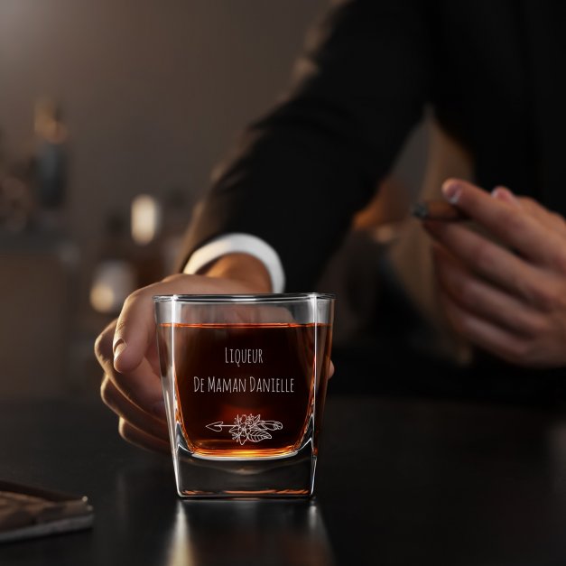 6 verres à whisky avec gravure pour l'anniversaire de maman