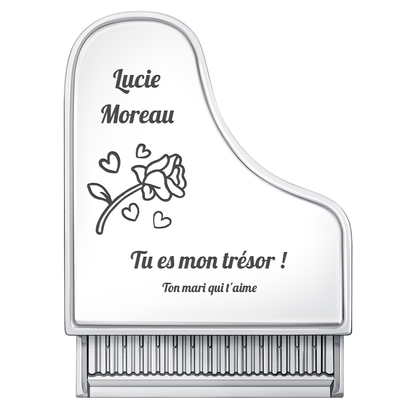 Coffret à bijoux en forme de piano personnalisé pour une femme pour l'anniversaire de mariage