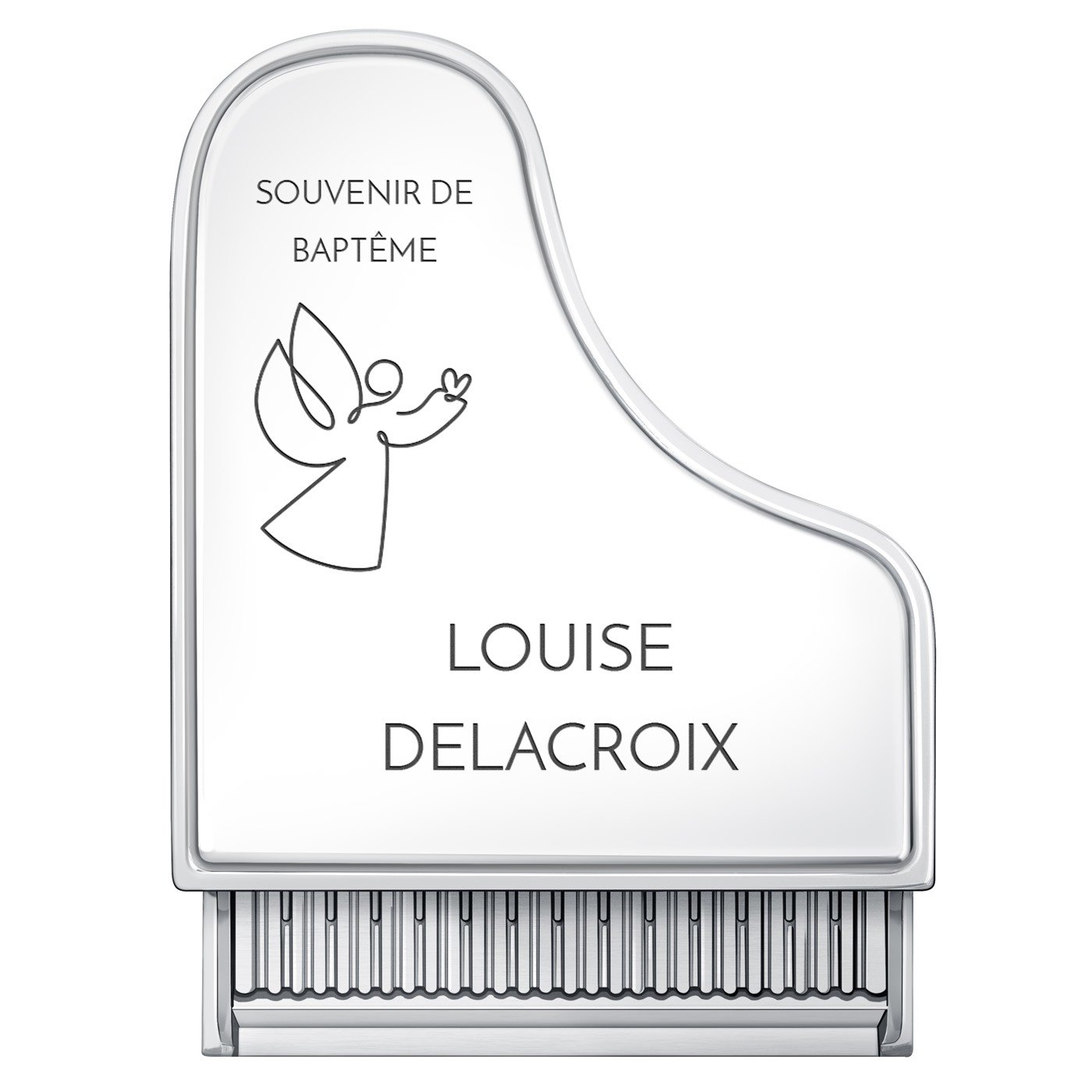 Coffret à bijoux en forme de piano personnalisé pour le baptême d'une petite fille