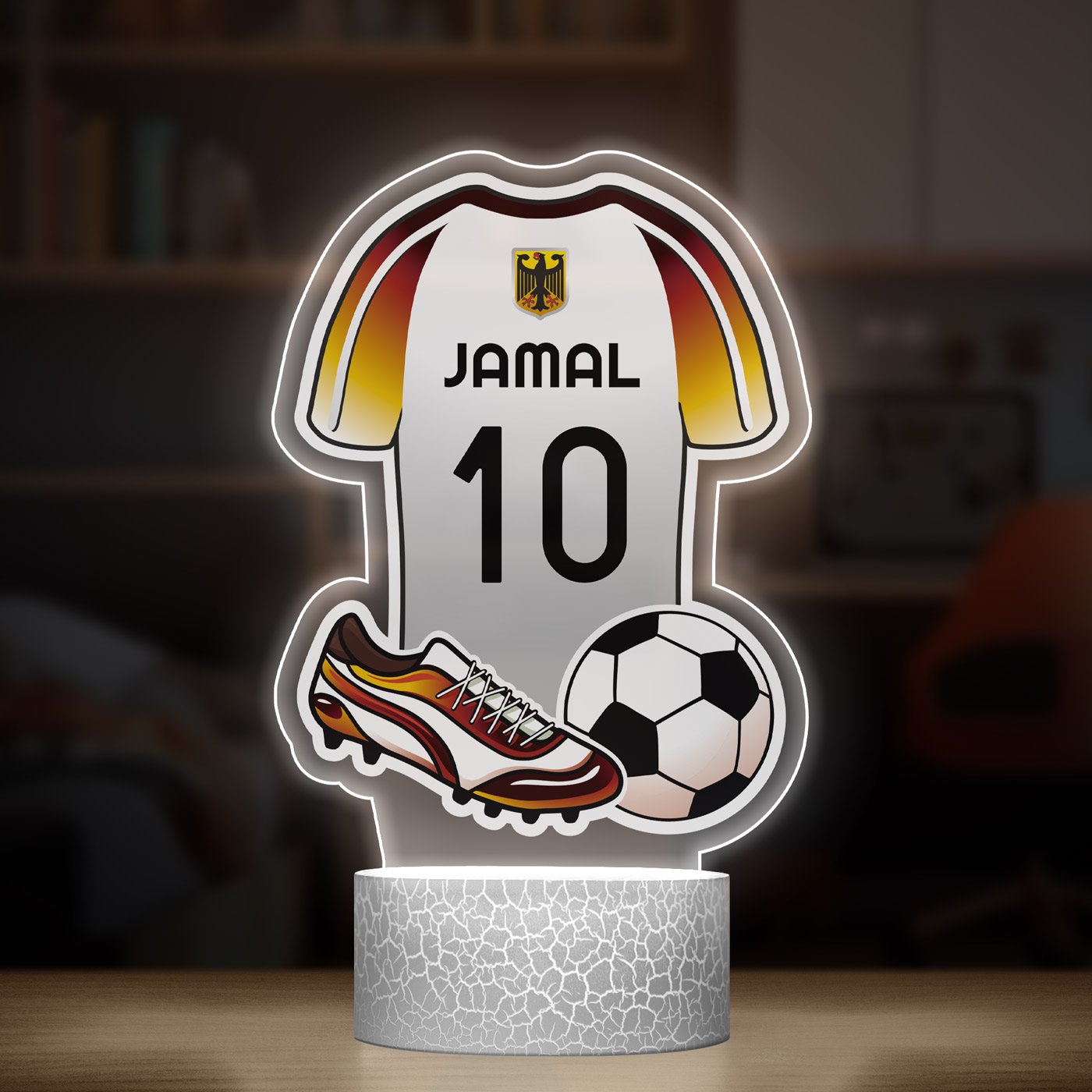 Lampe LED 3D avec impression maillot de football d'Allemagne