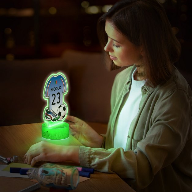 Lampe LED 3D avec impression maillot de football d'Italie