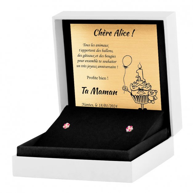 Boucles d'oreilles en argent massif 925 (millièmes) plaqué or pour une nièce