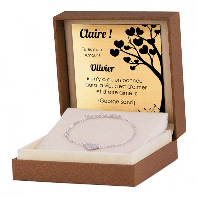Bracelet en argent massif 925 personnalisé pour une femme