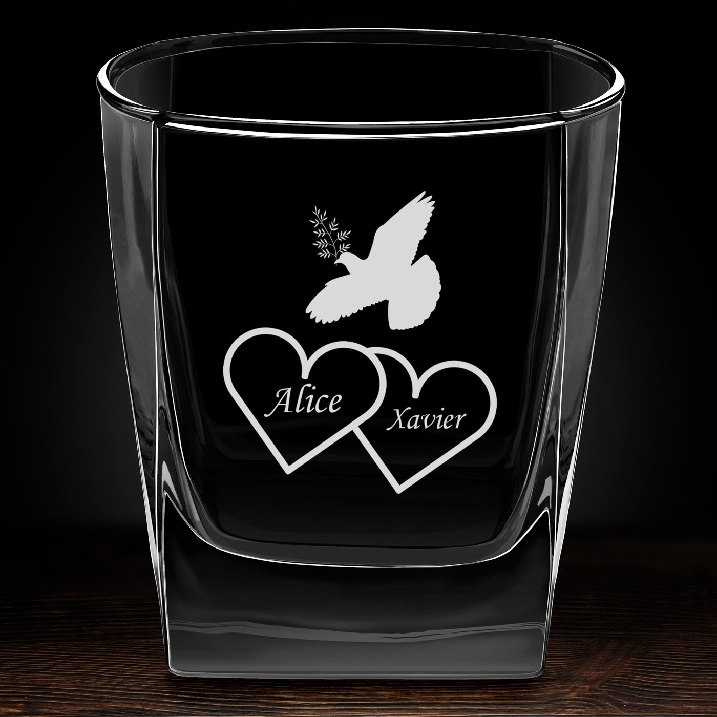 Verre à whisky avec gravure pour mariage ou anniversaire de mariage