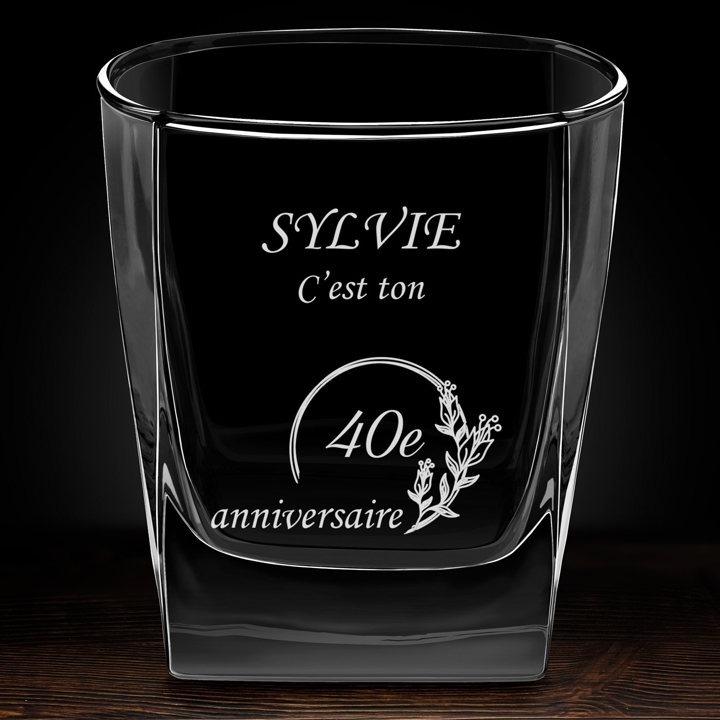 Verre à whisky avec gravure pour femme pour ses 40 ans