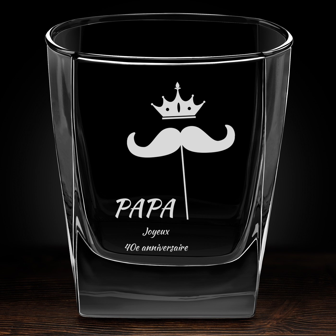 Verre à whisky avec gravure pour 40e anniversaire de papa