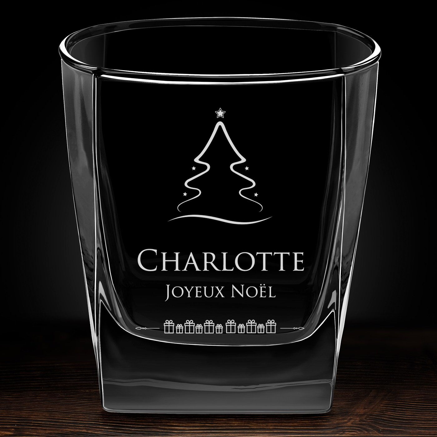 Verre à whisky avec gravure pour une amie pour Noël