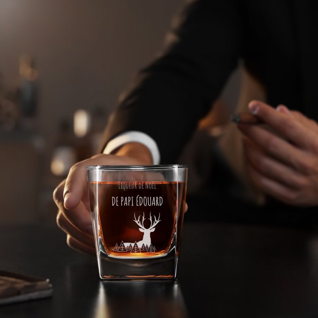 Verre à whisky avec gravure pour Noël pour grand-père