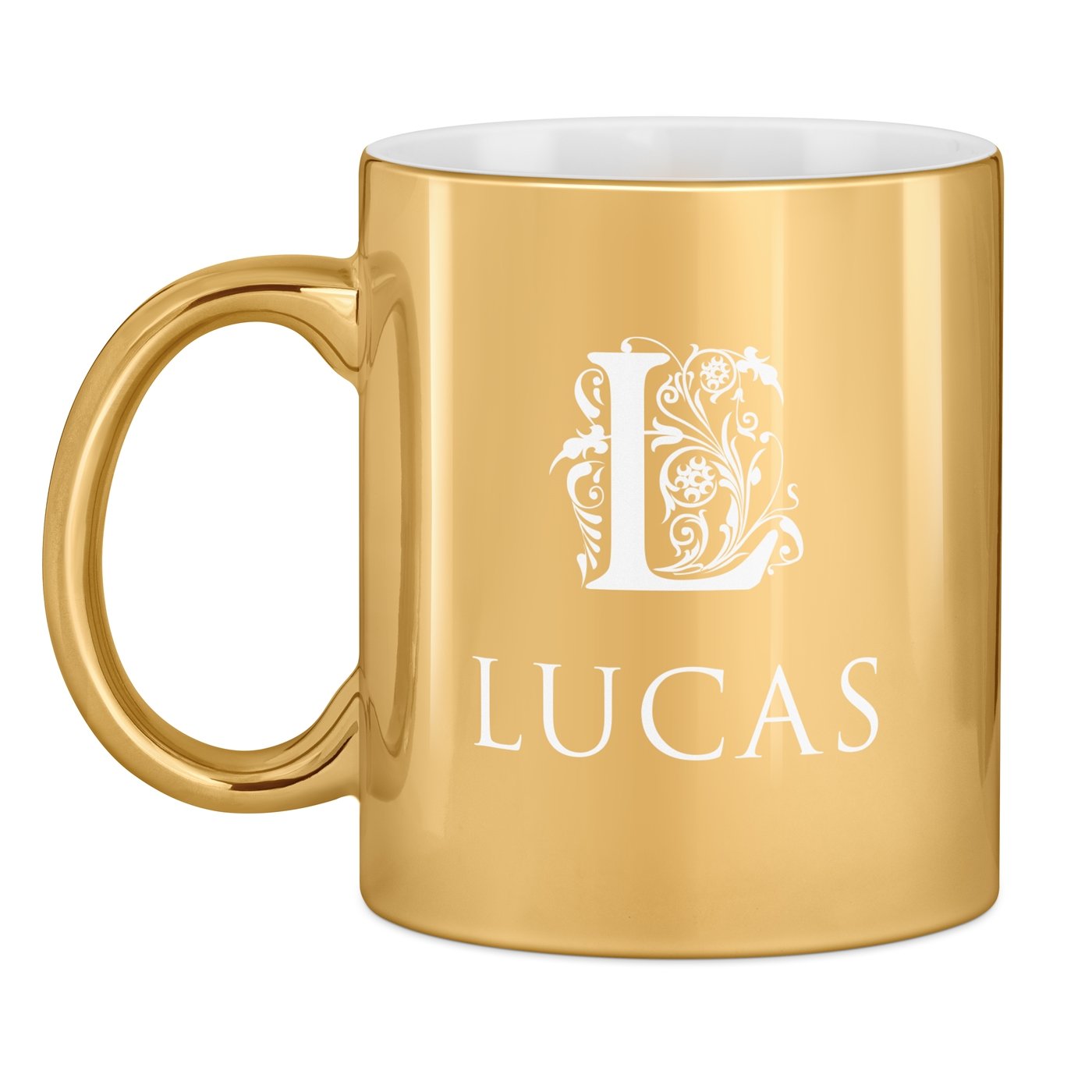 Tasse dorée en céramique avec personnalisation pour homme lui anniversaire